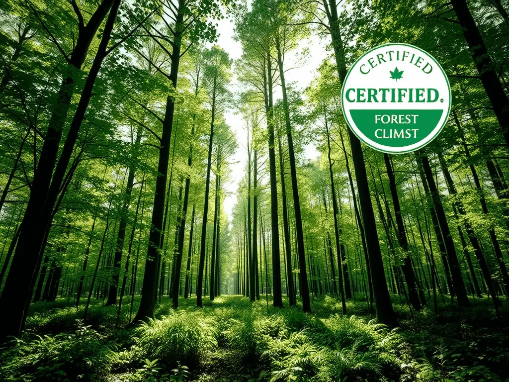 A scenic view of a well-managed forest with diverse wildlife, representing the sustainable use of natural resources promoted by AMICALE DES PROPRIETAIRES ET CHASSEURS DE BIOUSSAC.